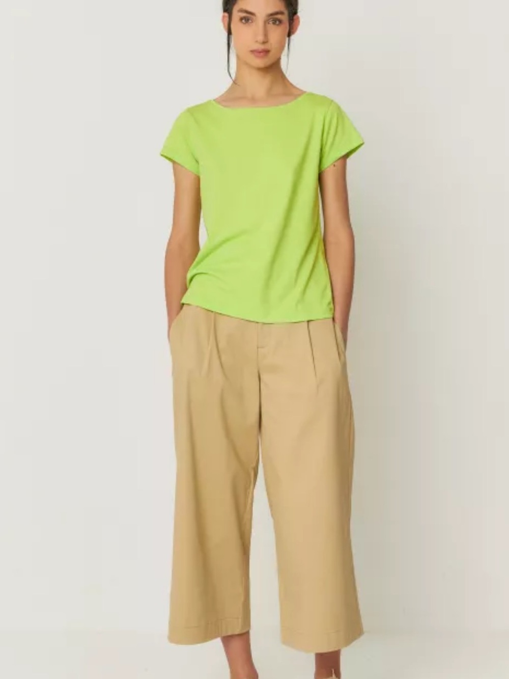 SKFK Lime Green Organic Cotton T Shirt Tee NWT Size 6 Sustainable